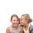 Two Girls sharing Secrets, isolated