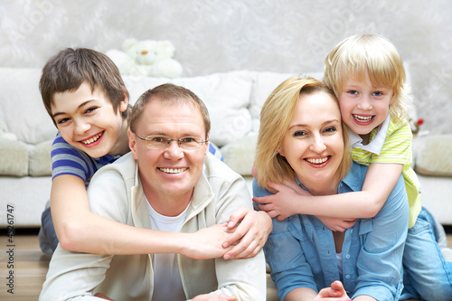 Photo: Family at home Family at home