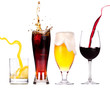 Collection of different images of alcohol isolated