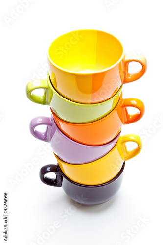 Photo: Colorful cups pyramid Colorful cups pyramid