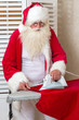 Santa Claus doing chores
