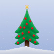 Vector: Christmas Tree in Stripes Christmas Tree in Stripes