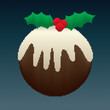 Vector: Christmas Pudding in Stripes Christmas Pudding in Stripes