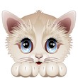 Cute Kitten Cartoon Character-Gatto Gattino Cucciolo-Vector
