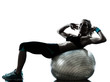Photo: woman exercising fitness ball workout woman exercising fitness ball workout