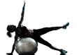 Photo: woman exercising fitness ball workout woman exercising fitness ball workout