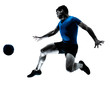 man soccer football player flying kicking