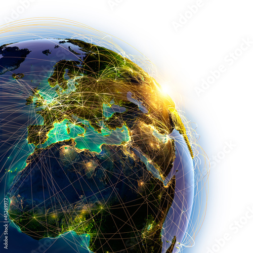 Illustration: Main air routes in Europe Main air routes in Europe