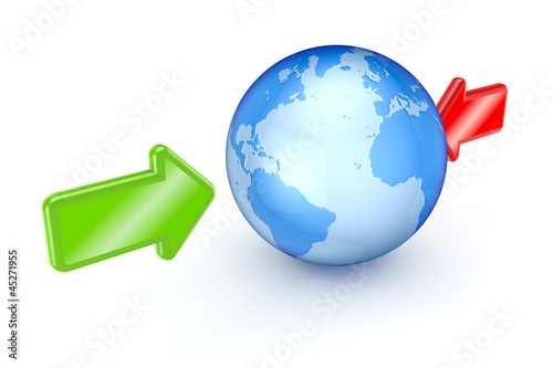 Illustration: 3d globe. 3d globe.