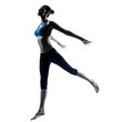 woman exercising jumping stretching dancing