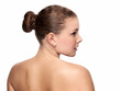 Pretty young woman back - isolated