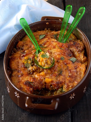 Photo: Baked beans and pumpkin with aromatic herbs Baked beans and pumpkin with aromatic herbs