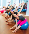 Photo: Pilates aerobic women group with stability ball Pilates aerobic women group with stability ball