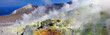 Panorama du bord du cratère de Vulcano dans les Iles Eoliennes