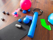 Aerobic Pilates stuff like mat balls roller magic ring