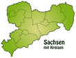 Bundesland Sachsen mit Landkreisen