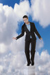 high up into the sky