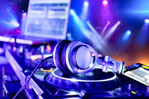 Photo: Dj mixer with headphones Dj mixer with headphones