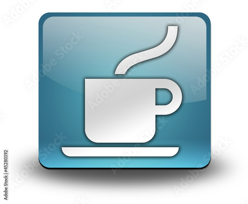 Illustration: Light Blue 3D Effect Icon "Coffee Shop" Light Blue 3D Effect Icon "Coffee Shop"