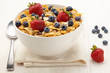 Bowl of healthy muesli and fresh berries