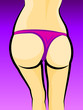line drawing of a girl's butt