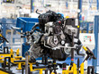 car engine assembled on the factory production line