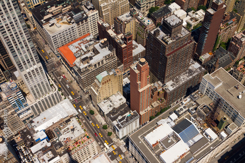Photo: Downtown City Street Birds Eye View New York Downtown City Street Birds Eye View New York