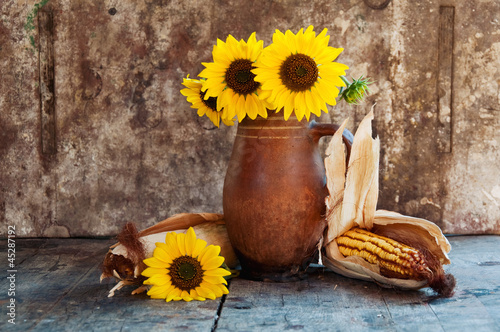 Photo: Autumn still life on table Autumn still life on table