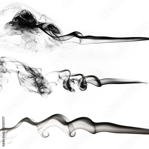 Photo: black smoke collection on white background black smoke collection on white background