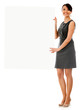 Business woman holding a banner