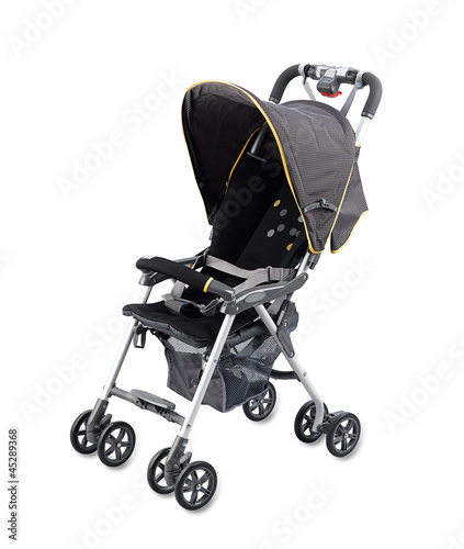 Photo: Baby pram carriage on white Baby pram carriage on white