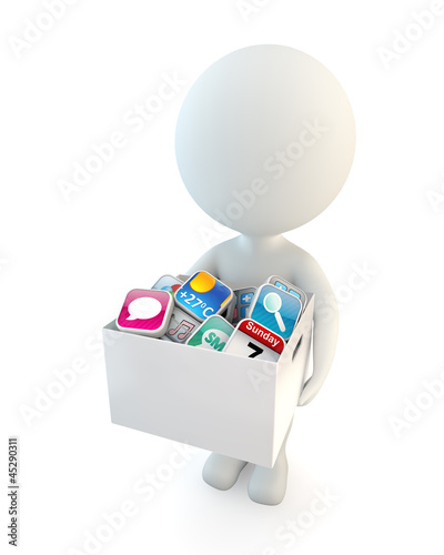 Illustration: 3d cute people - application software 3d cute people - application software