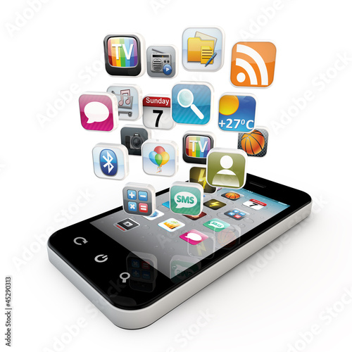Illustration: Smartphone with apps Smartphone with apps