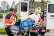 Oxygen mask patient treatment ambulance stretcher