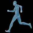 High resolution conceptual 3d man over a black background