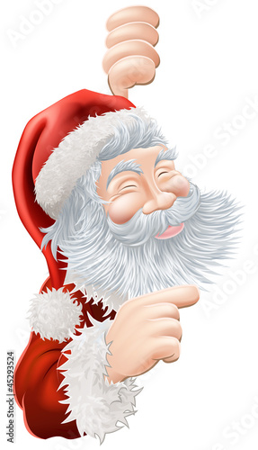 Vector: Christmas Santa Claus Pointing Christmas Santa Claus Pointing