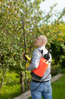 working man with garden spray