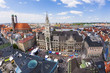 Photo: Aerial view of Munchen: Marienplatz, New Town Hall and Frauenkir Aerial view of Munchen: Marienplatz, New Town Hall and Frauenkir
