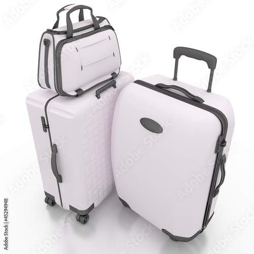 Illustration: Suitcases isolated on white background Suitcases isolated on white background