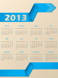 2013 calendar with blue arrow ribbon