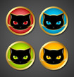Vector: Black cat head icons Black cat head icons