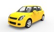 Modern Compact Car Yellow 3