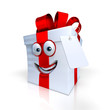 Cadeau blanc avec ruban rouge Toon
