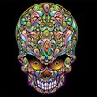 Psychedelic Skull Design-Teschio Psichedelico Pop Art-Vector
