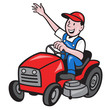 Vektor: Farmer Driving Ride On Mower Tractor Farmer Driving Ride On Mower Tractor