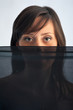 Woman portrait with black veil.