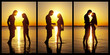 Photo: Couple silhouette at the beach kissing each others. Couple silhouette at the beach kissing each others.