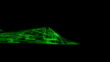 Stealth F-117 Nighthawk fly-by. Wire frame/solid mix.