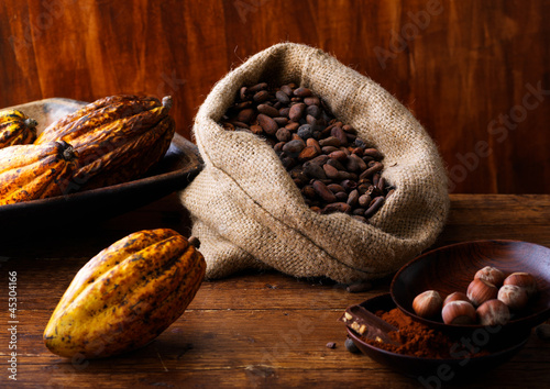 Photo: Cacao beans and crops Cacao beans and crops
