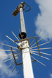 Street security camera with speaker.